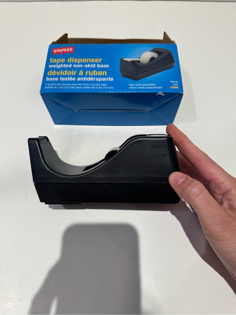 Staples Black Weighted Tape Dispenser - Non-Skid Base Office Desk Supply